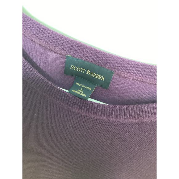 Scott Barber Men's 100% Merino Wool Crew Neck Knit Sweater Purple Size Large - Picture 4 of 8